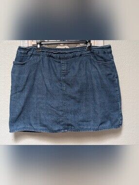 Soft Surroundings plus size 1X denim skort above knee pull on basic summer light